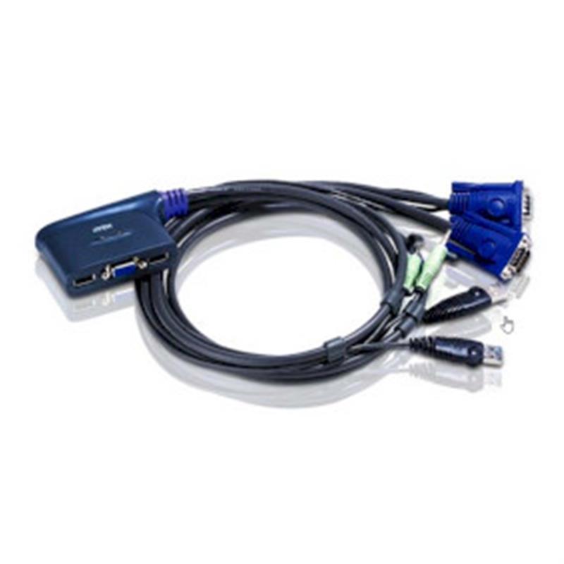 Aten 2-poorts USB VGA-/audiokabel KVM-switch (0,9m)