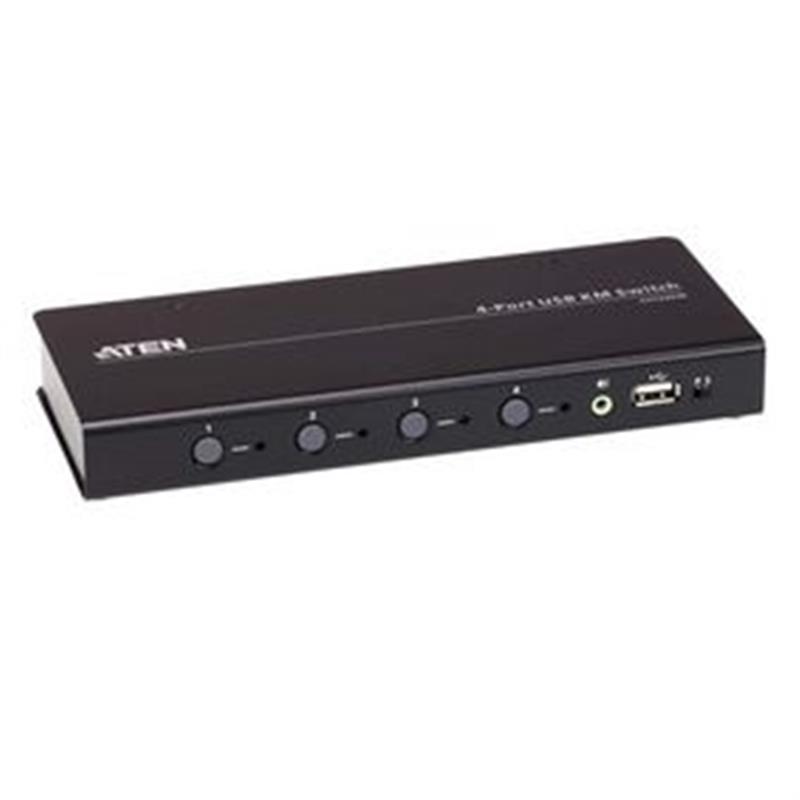 ATEN 4-poorts USB boudnless KVM™-schakelaar (kabels meegeleverd)