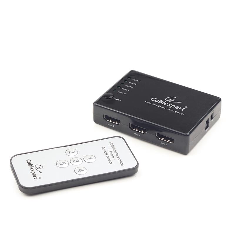 Gembird 5-poorts HDMI switch afstandsbediening *HDMIF