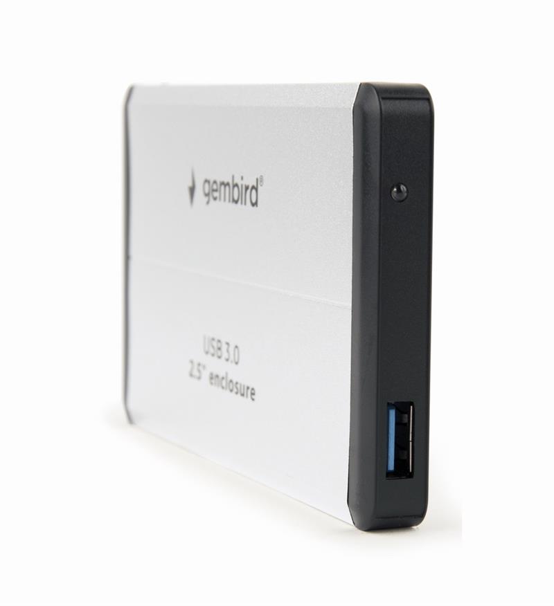 Gembird Externe 2 5inch SATA harddiskbehuizing USB 3 0 zilver