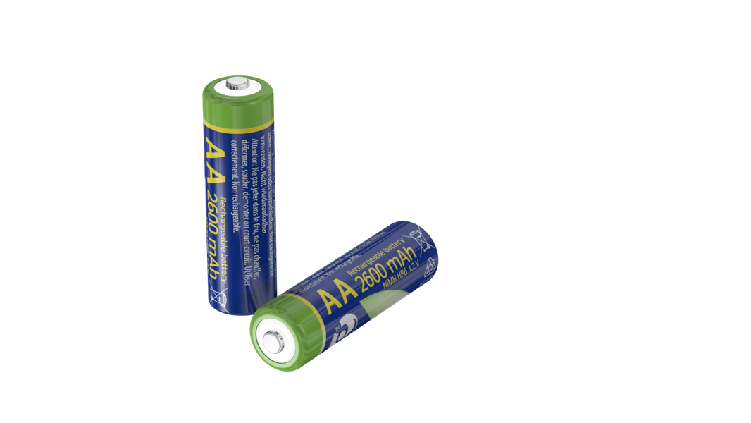 Oplaadbare AA batterijen 2 stuks 2600mAh