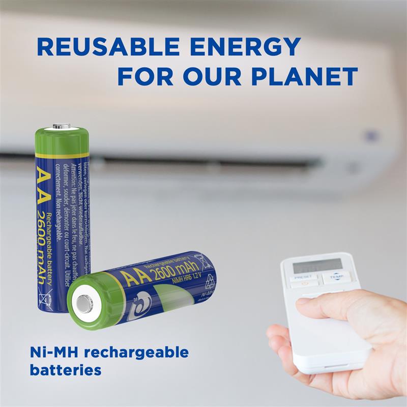 Oplaadbare AA batterijen 2 stuks 2600mAh