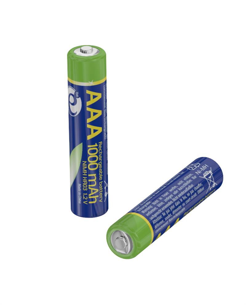 Oplaadbare AAA batterijen 2 stuks 1000mAh