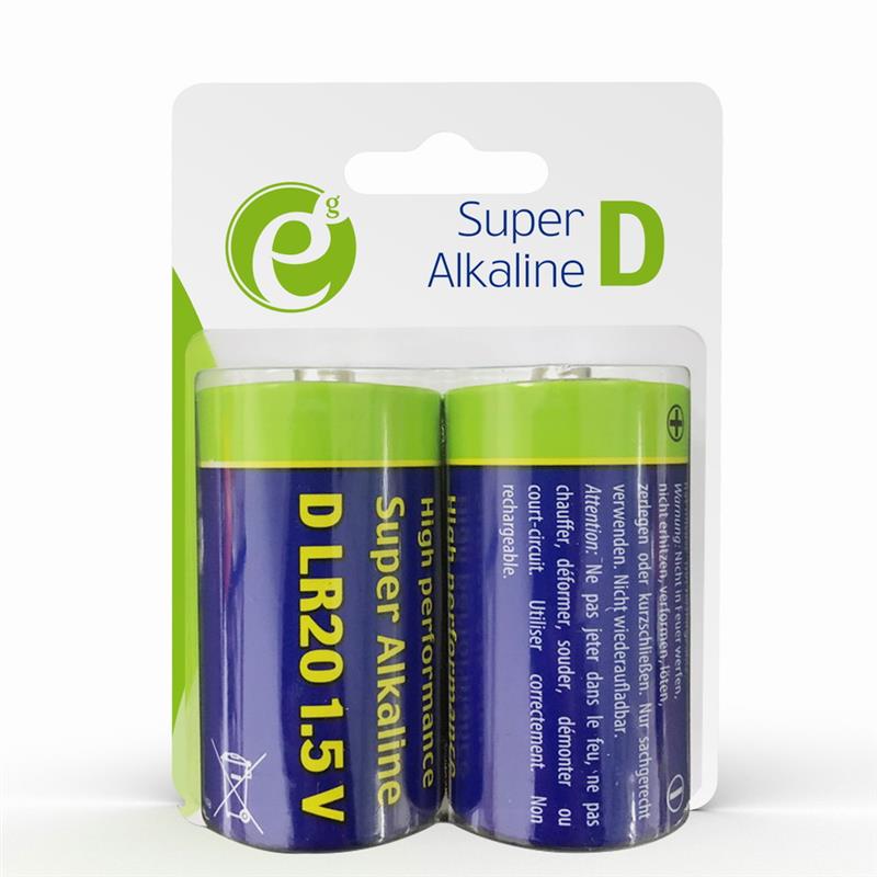 Alkaline D-cell batterij 2 stuks