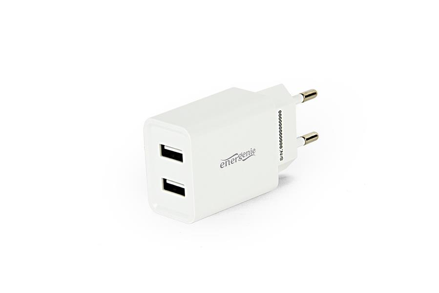 Universele USB lader 2X USB 2 1A wit