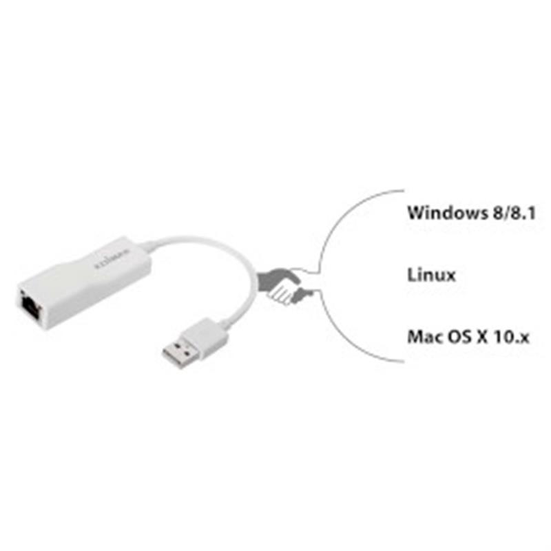 USB 2.0 Fast Ethernet-adapter 10/100 Mbit Wit