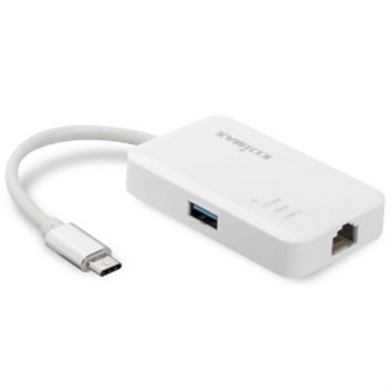 USB-C naar 3-poorts USB 3.0 Gigabit Ethernet-hub