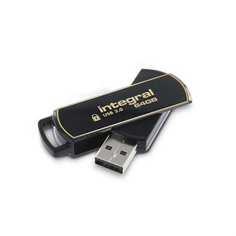 Integral INFD64GB360SEC3.0 USB flash drive 64 GB USB Type-A 3.2 Gen 1 (3.1 Gen 1) Zwart, Goud