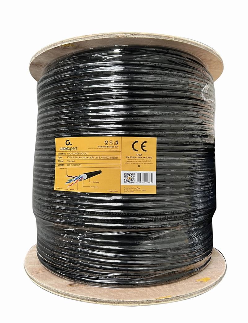 CAT6 FTP LAN Gel filled outdoor cable solid 305 m black