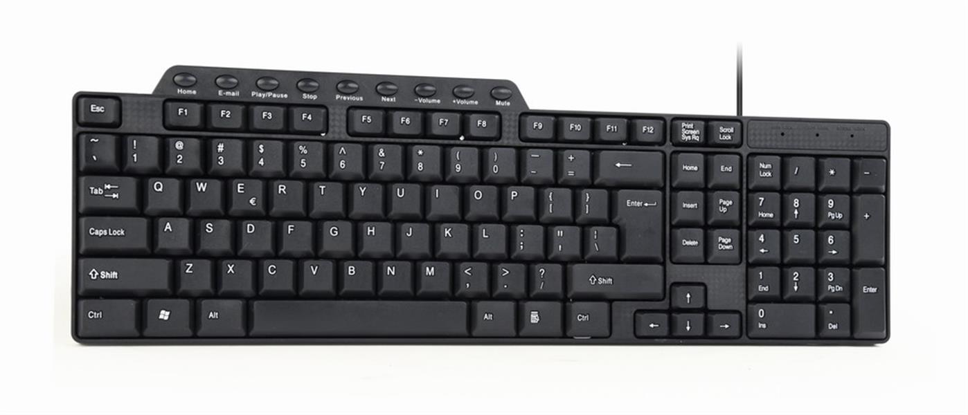 Multimedia toetsenbord zwart USB US Layout
