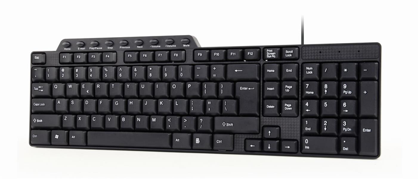 Multimedia toetsenbord zwart USB US Layout