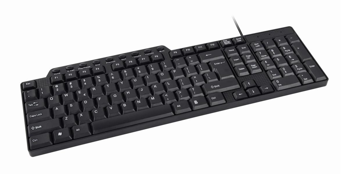 Multimedia toetsenbord zwart USB US Layout