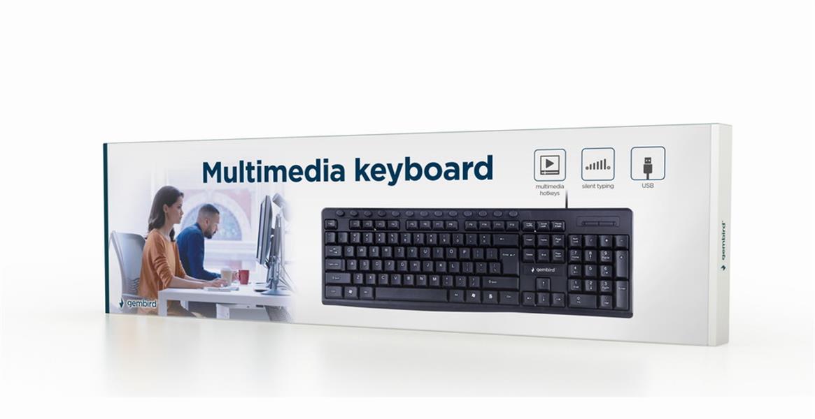 Multimedia toetsenbord zwart USB US Layout