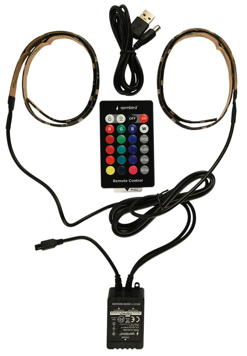 USB RGB LED-strip 2 x 50 cm