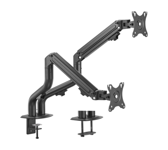 Gembird dubbele monitorarm met gasveer zwenkbaar 13-27 inch max 8 kg