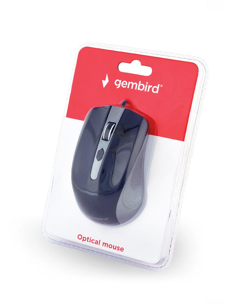 4-knops optische muis USB antraciet zwart