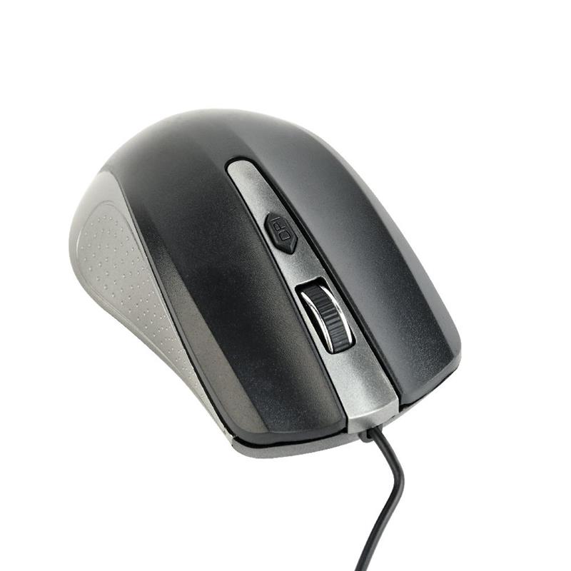 4-knops optische muis USB antraciet zwart