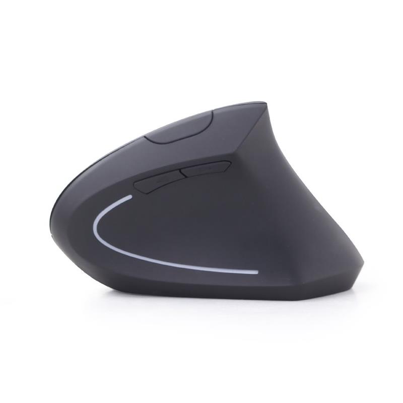 Gembird Draadloze Ergonomische muis rechtshandig instelbaar 800 - 1600 DPI optisch 6-knops met USB Nano ontvanger 95 x 65 x 36 mm