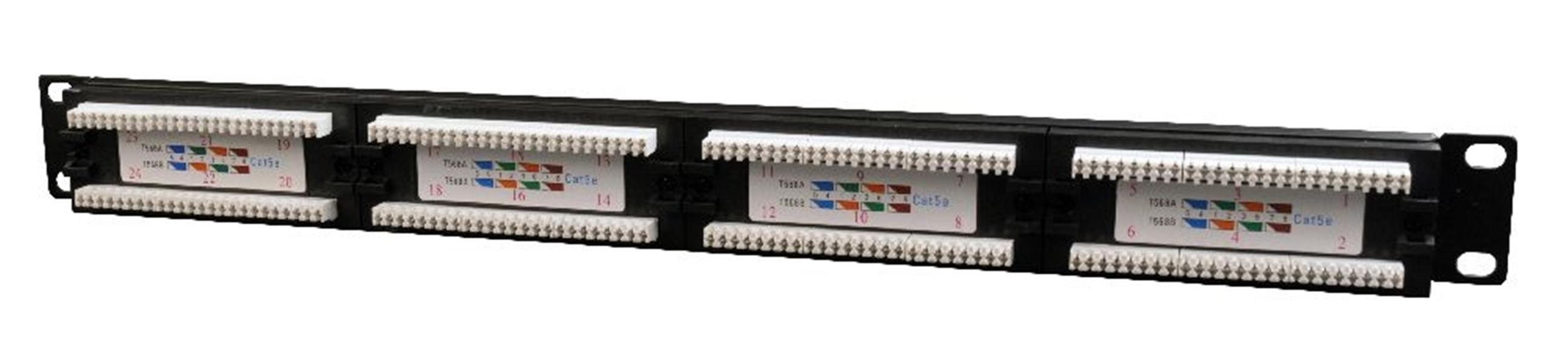 Cat5e 24-poorts patchpanel met kabelorganizer