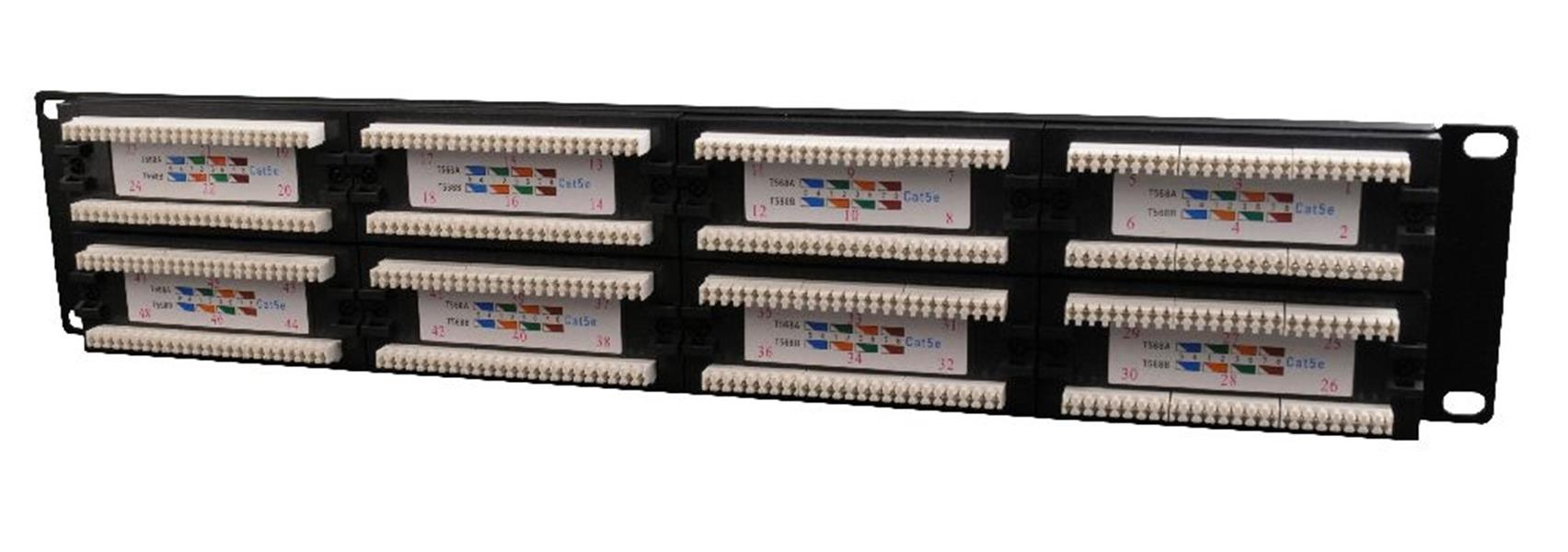 Cat5e 48-poorts patchpanel met kabelorganizer