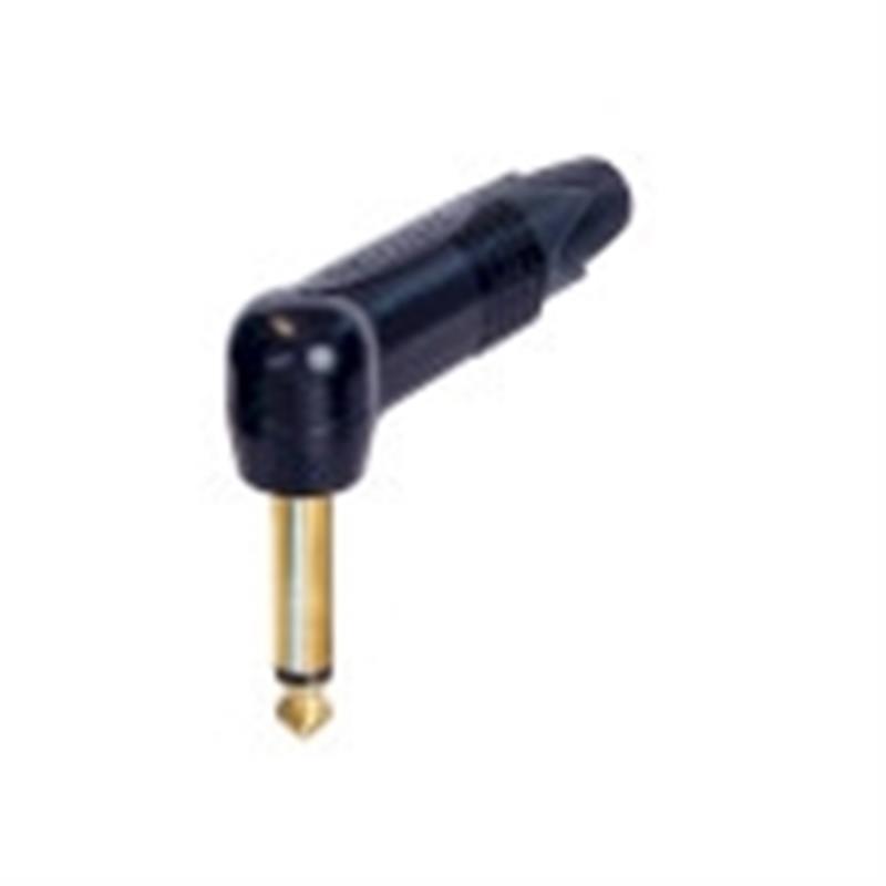 Jack plug 90Â° 6.35 mm 2P