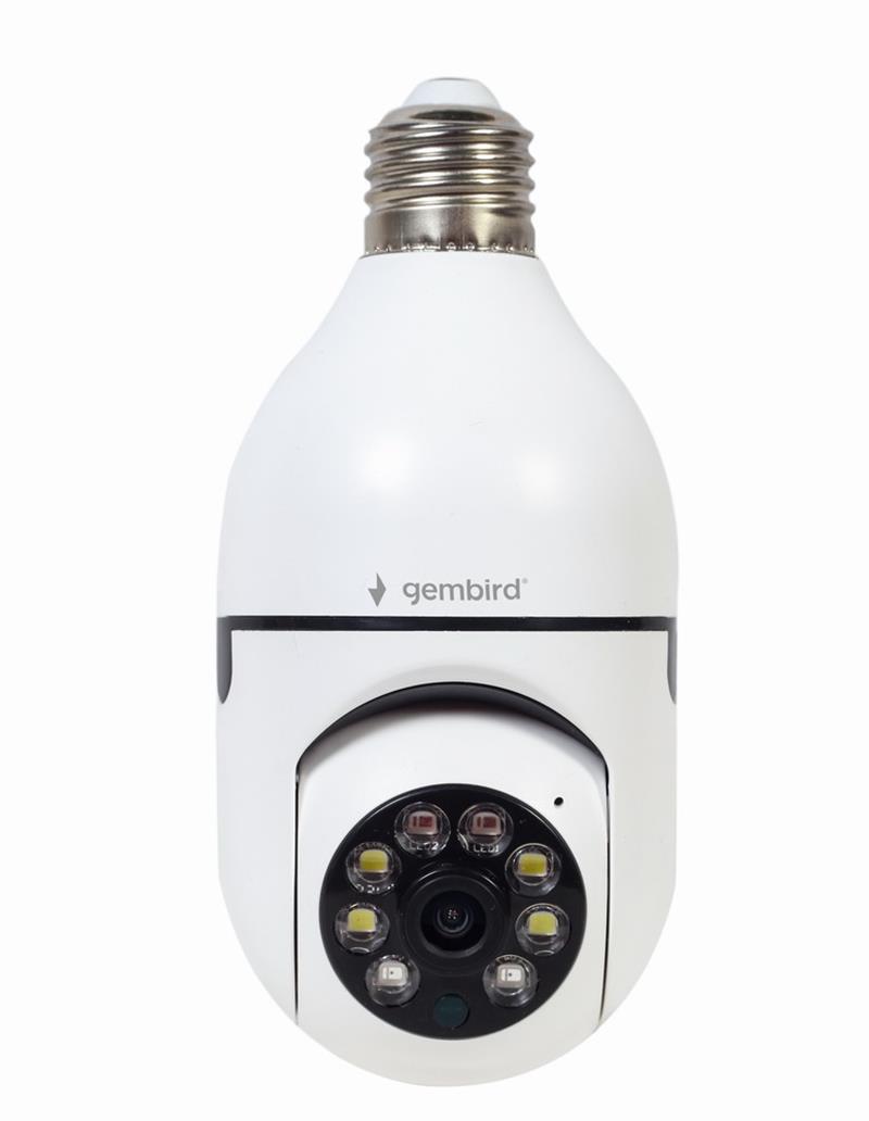 Gembird Slimme wifi camera 1080p draaibaar E27 Draaifitting kan in een lamp aansluiting Tuya Smarthome App