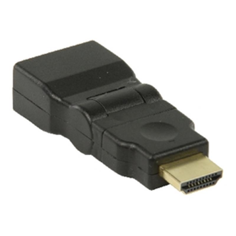 High Speed HDMI met Ethernet Adapter Zwenkbaar HDMI-Connector - HDMI Female Zwart