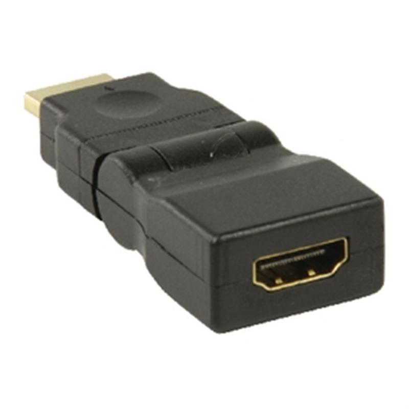 High Speed HDMI met Ethernet Adapter Zwenkbaar HDMI-Connector - HDMI Female Zwart