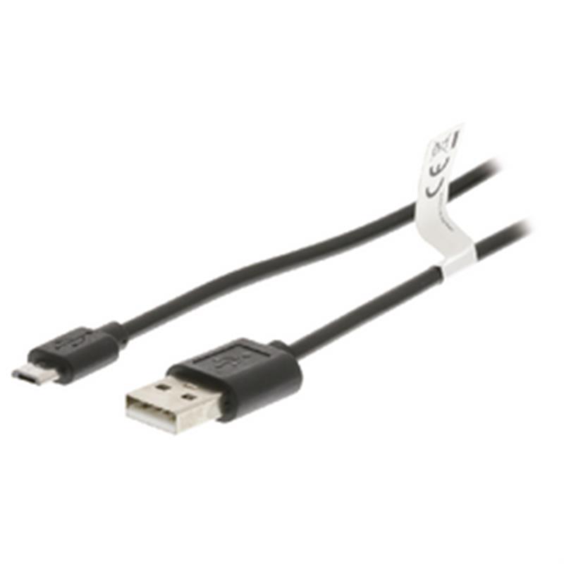 USB 2.0 Kabel USB A Male - Micro-B Male 3.00 m Zwart