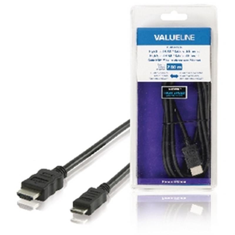 High Speed HDMI kabel met Ethernet HDMI-Connector - HDMI Mini-Connector Male 2.00 m Zwart