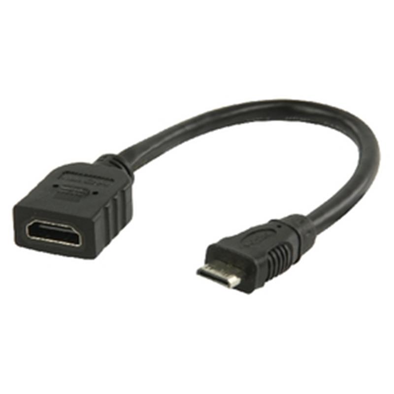 High Speed HDMI kabel met Ethernet HDMI Mini-Connector Male - HDMI Female 0.20 m Zwart