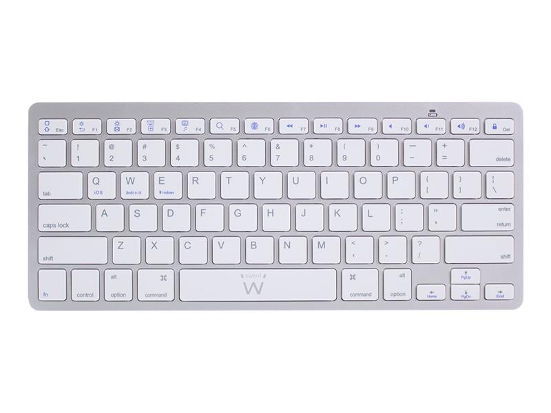 Ewent EW3163 toetsenbord Bluetooth QWERTY US International Zilver, Wit