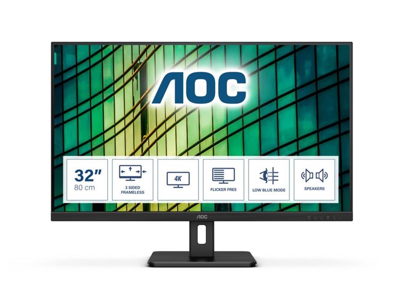 AOC E2 U32E2N LED display 80 cm (31.5"") 3840 x 2160 Pixels 4K Ultra HD Zwart