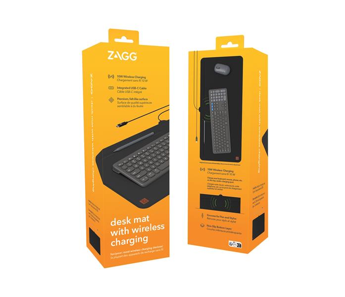 ZAGG Wireless Charging Desk Mat Zwart