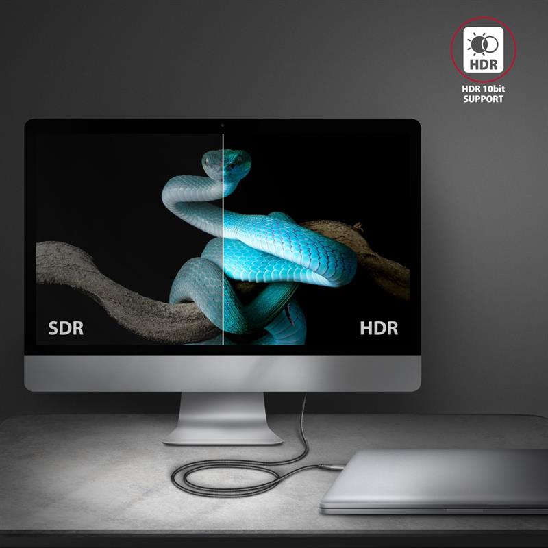 Axagon RVC-HI2MC video kabel adapter 1,8 m USB Type-C HDMI Zwart