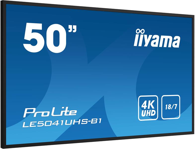 iiyama LE5041UHS-B1 beeldkrant Digitale signage flatscreen 125,7 cm (49.5"") LCD 350 cd/m² 4K Ultra HD Zwart 18/7