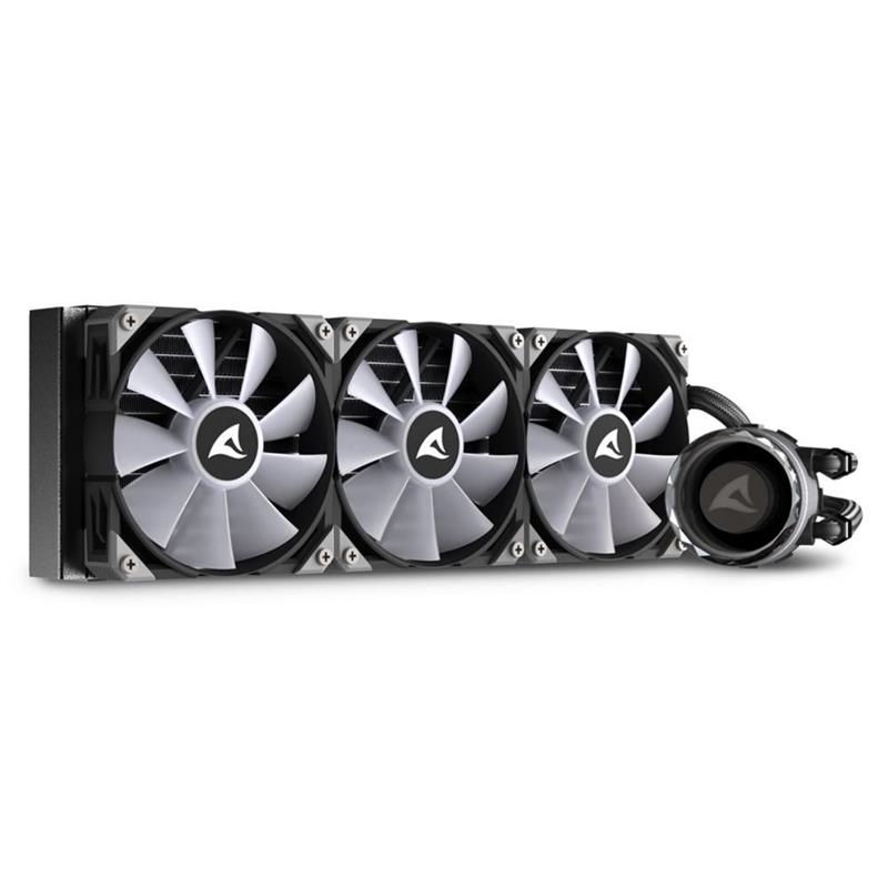 Sharkoon S90 RGB Computer behuizing, Processor Alles-in-één vloeistofkoeler 12 cm Zwart 1 stuk(s)
