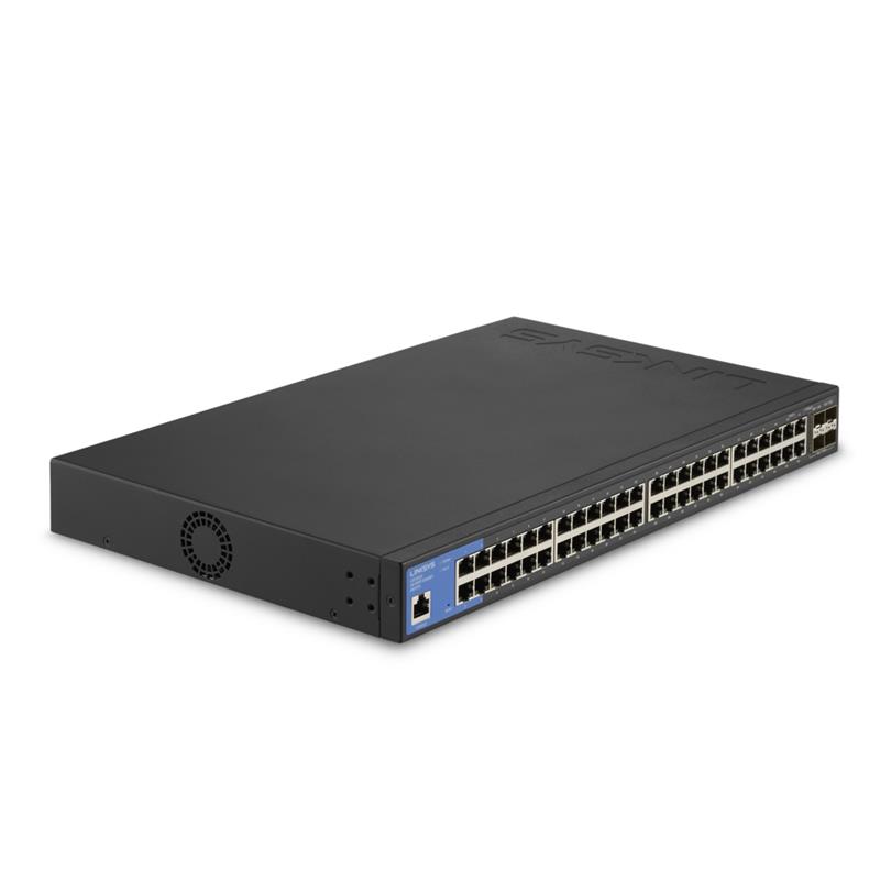 Linksys 48-poorts beheerde Gigabit-netwerkswitch, met vier 10G-SFP+-uplinkpoorten