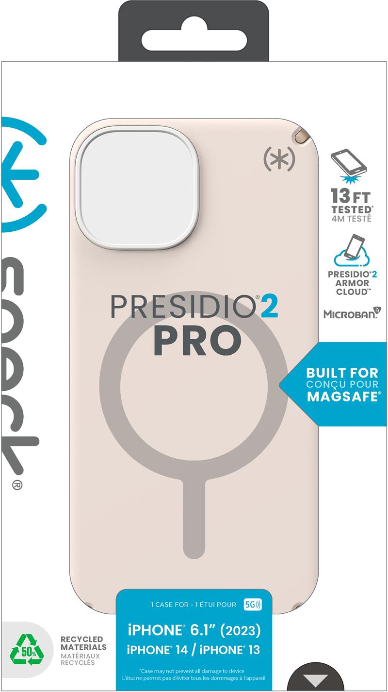 Speck Presidio2 Pro + MS Apple iPhone 15 Bleached Bone - with Microban