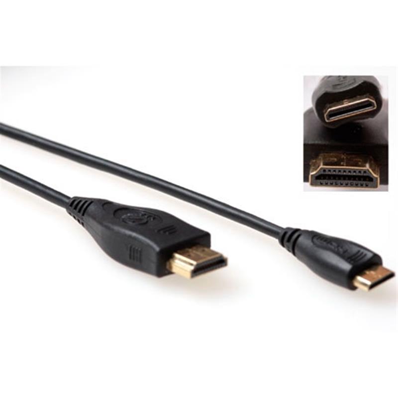 ACT AK3670 HDMI kabel 0,5 m HDMI Type A (Standaard) HDMI Type C (Mini) Zwart