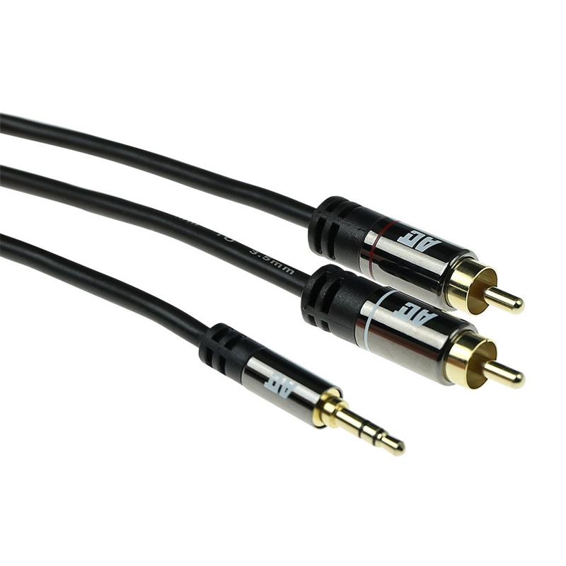 ACT AK6230 audio kabel 2 m 3.5mm 2 x RCA Zwart