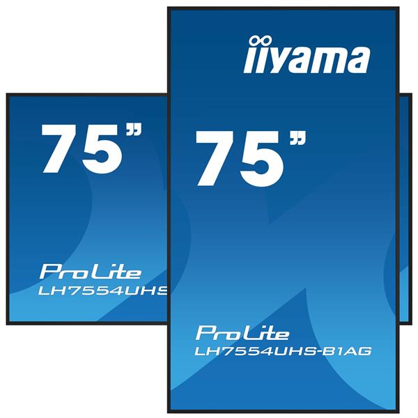 iiyama LH7554UHS-B1AG beeldkrant Digitale signage flatscreen 190,5 cm (75"") LCD Wifi 500 cd/m² 4K Ultra HD Zwart Type processor Android 11 24/7