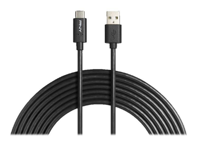 PNY USB-A to USB-C 2 0 3M Black Cable