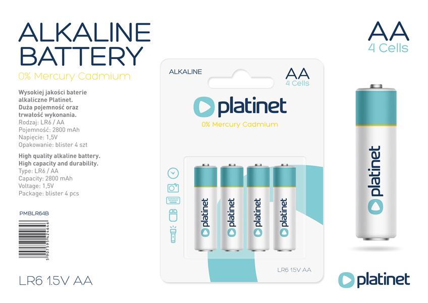PLATINET Alkaline PRO LR6 AA BLISTER van 4
