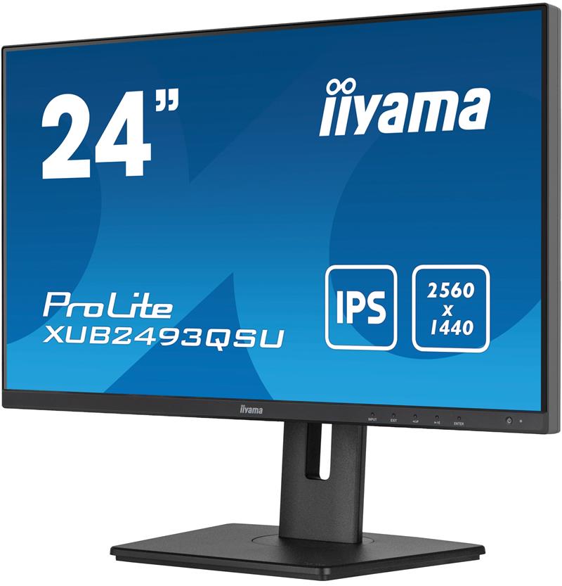 iiyama ProLite XUB2493QSU-B5 computer monitor 61 cm (24"") 2560 x 1440 Pixels Wide Quad HD LED Zwart
