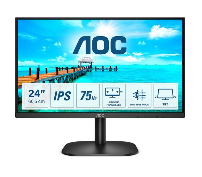 AOC B2 24B2XH/EU LED display 60,5 cm (23.8"") 1920 x 1080 Pixels Full HD Zwart