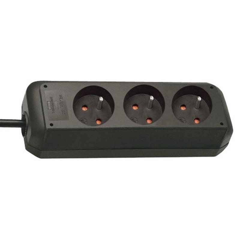 Brennenstuhl Eco-Line stekkerdoos 3 sockets type E 1 5m zwart