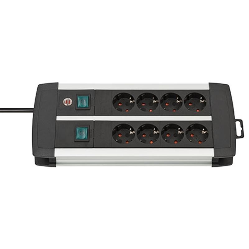 Brennenstuhl Premium Duo Alu-Line stekkerdoos 8 sockets 3m met schakelaar