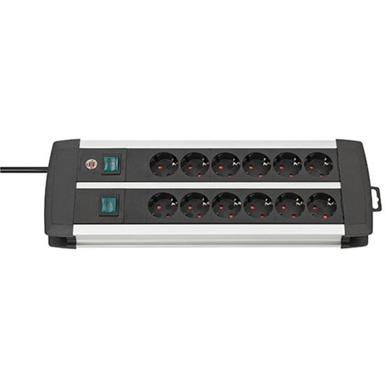 Brennenstuhl Premium Duo Alu-Line stekkerdoos 12 sockets 3m met schakelaar