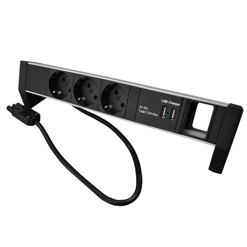 Plenty Prolink Desktop PDU 3 x Type F met 2 x USB lader 2A en leeg module